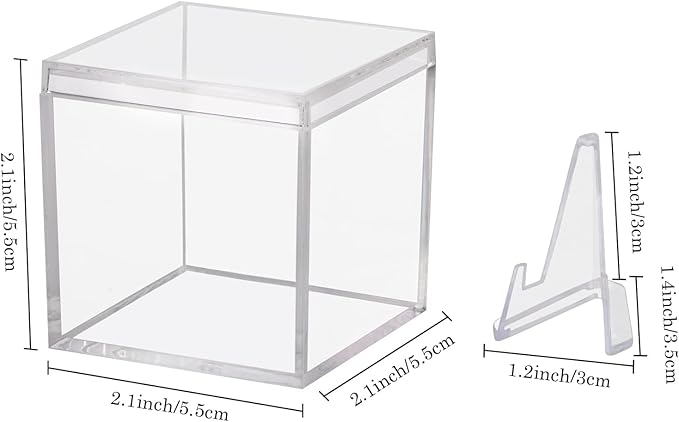 6 Pack Championship Ring Display Case Clear Acrylic Display Case Mini Baseball Softball Ring Holder Single Ring Display Box Stand 1 Slot Ring Hole Storage Box Gift for Sports Fans, 2.16 Inch