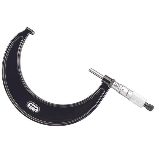 Starrett Outside Micrometer with One-Piece Spindle, Satin Chrome Finish and Tapered Frame - Quick and Easy Adjustment, 4-5" Range, .0001" Graduation - T436.1XRL-5