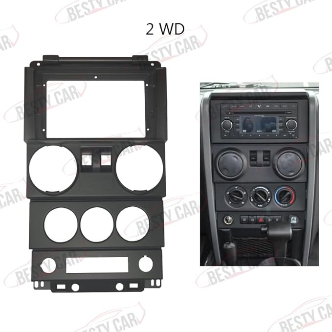 Fits for Jeep Wrangler 2008 2009 2010 2 Doors Car Radio Stereo Fascia Frame Double DIN 9 inch Dash Installation Mounting Kit
