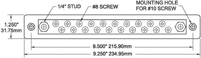 Blue Sea Systems 2302 150 Amp Common BusBar with 20 screws