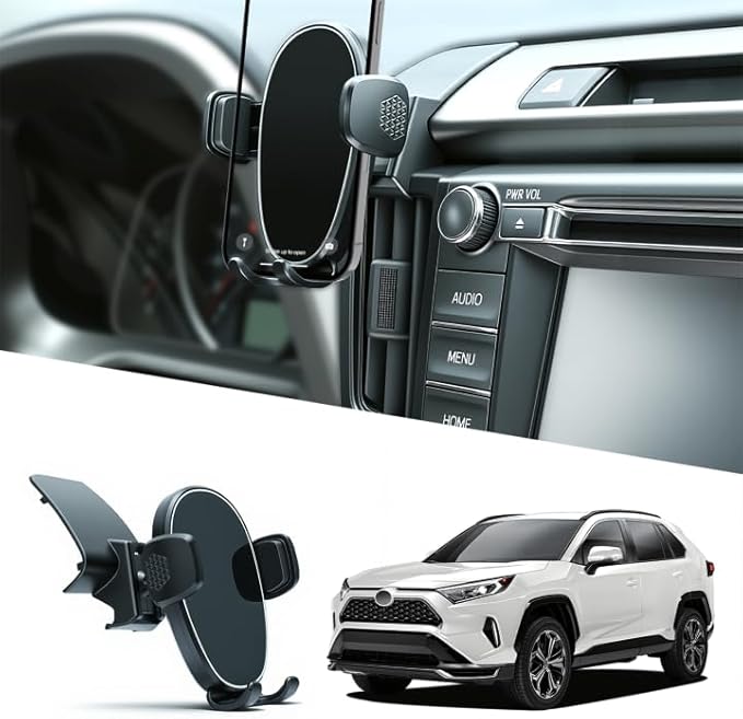 Phone Holder for Rav4 (2013-2018), 360° Adjustable Dashboard Phone Mount, Hands Free Mobile Holder for Toyota Rav4, Car Mount for iPhone, Samsung & Android, Uber Accessories, Car Gifts for Men