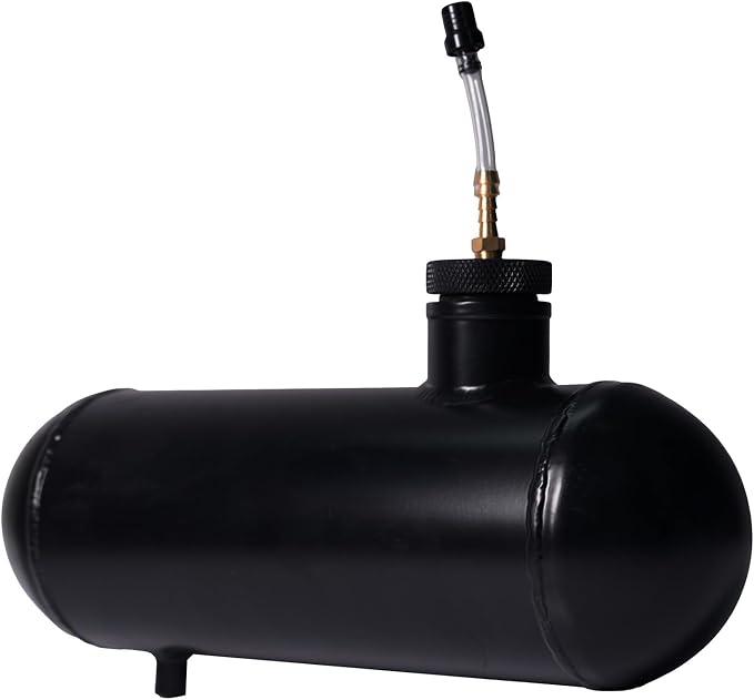 JMCHstore Side Aluminum Mini bike Gas Fuel Tank Cylinder 4x12'' for Coleman Baja Montser Mega moto Predator Hemi non 212 Engine, Massimo Axis RealTree Motovox Mototec Gas Bike, Go Kart Parts (Black)