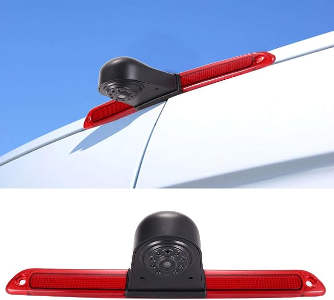 Car Third Roof Top Mount Brake Light 3 Rear View Camera Parking Safety Assistant System, HD Night Vision Waterproof for VW Crafter Caravelle 2007-2015 Van Roof Camera Mercedes Benz Sprinter W906