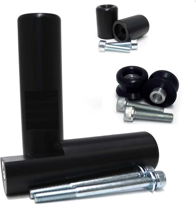 Shogun USA Made Kaw ZX14R 2012 2013 2014 2015 2016 2017 2018 2019 2020 2021 2022 2023 2024 2025 Black Comp No Cut Frame Slider Kit Includes No Cut Frame Sliders Swing Arm Spools and Bar Ends 755-4719