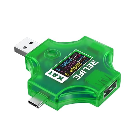 Diymore 2 in 1 USB Tester Mester Color Screen LCD USB C Power Mester Testers DC 4-25V 5A USB C Voltage Ammeter Detector USB Cable Charger Indicator,DIY Crafts Fathers Day Dad Gifts