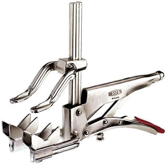 Bessey Pipe Gripping Plier and Clamp All in One - 4.5 In Jaw Capacity - 2.75 In Throat Depth - SG24-PC - Applicable for General Clamping, Metal Fabrication, Welding, Plumbing, Woodworking, & Construction