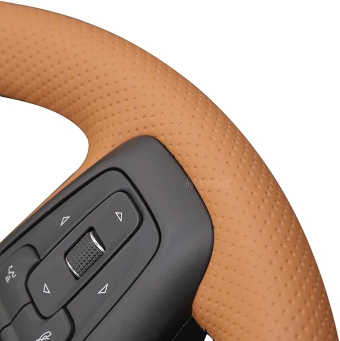 MEWANT Hand Stitch Car Steering Wheel Protector Wrap Cover for GMC Sierra 1500 2019-2023 / Sierra 1500 Limited 2022 / Sierra 2500 2020-2024 / Sierra 3500 2020-2024 / Yukon (XL) 2021-2023 Accessories