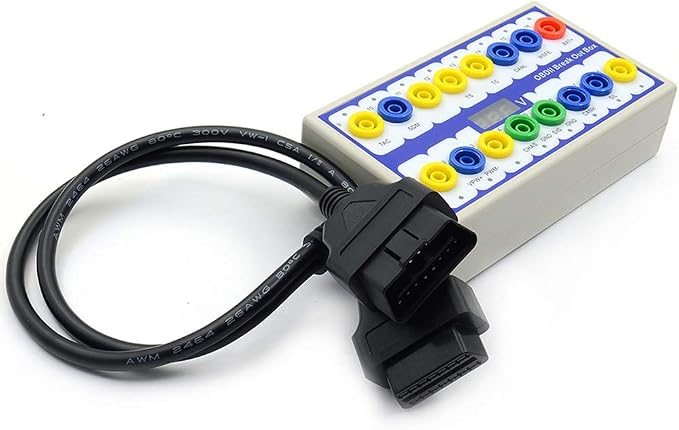 OBD 2 Breakout Box - OBD 2 Protocol Detector Tester Auto Car Tools Diagnostic Connector Breakout Box Detector Repair with Connection Cable