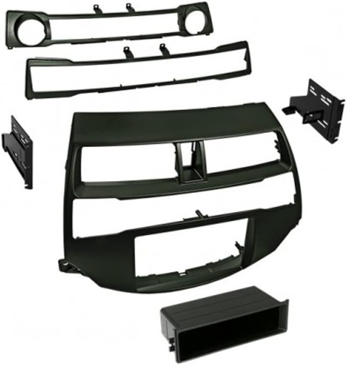 American International Honda Accord (2008-2012 All Trim Levels) Double DIN or Single ISO with Pocket Radio Install Dash Kit, Car Audio Wiring Harness & Antenna Adapter Included, Dark Gray Metallic