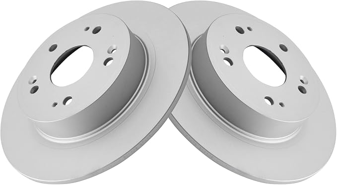 TRQ Rear Brake Rotor Set G Coated Solid Compatible with 2016-2022 Acura ILX 2009-2014 TSX 2005-2024 Honda Accord 2016-2022 HR-V 2015 Civic