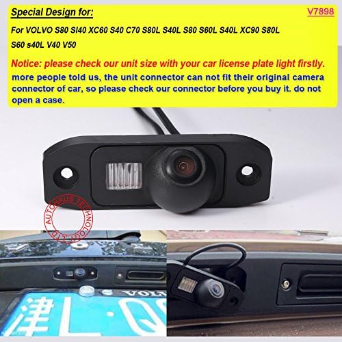 Vehicle License Plate Reverse Backup Camera Parking Camera Replacement for Volvo S80 SI40 XC60 S40 C70 S80L S40L S80 S60L S40L XC90 S80L S40L V40 V50(No.V7898=2 Screw Holes)