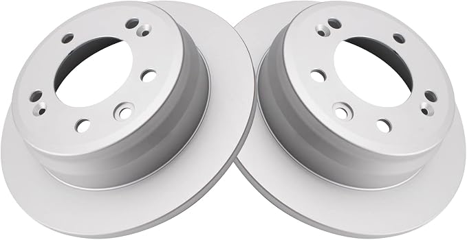 TRQ Rear Brake Rotor Set G Coated Solid Compatible with 2009-2012 Hyundai Elantra 2010-2015 Hyundai Tucson 2011-2016 Kia Sportage