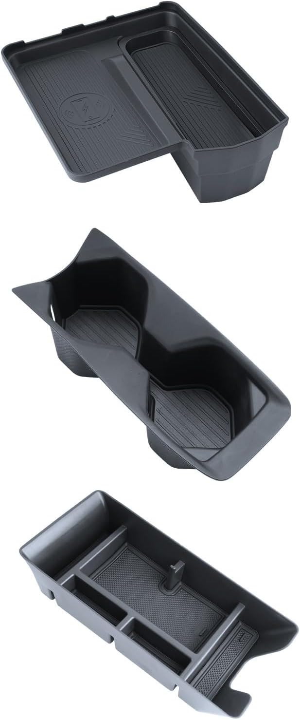 for 4PCS Center Console Armrest Organizer&Wireless Charger Mat&Console Tray&Water Cup Holder Insert ABS Materials Compatible with 2025-2026 Toyota Camry