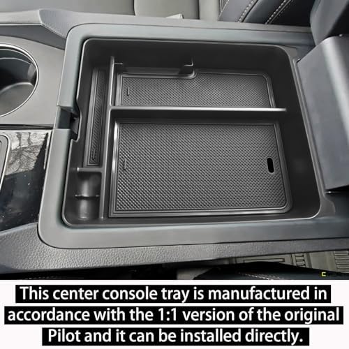 RUNROAD Center Console Organizer Compatible with Honda Pilot 2023-2026, 2024-2025 Ridgeline/ 2024-2026 Passport Accessories, Armrest Organizer Tray Pilot Accessories Console Organizer (3PCS)