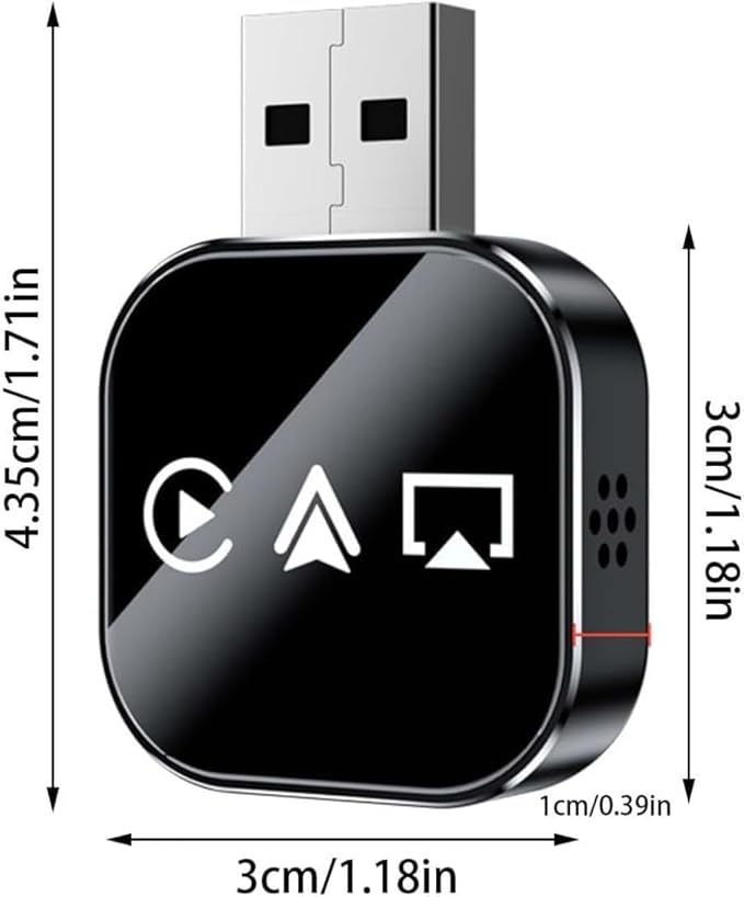 2026 Upgrade 3 in 1 Wireless CarPlay Adapter - Wired to Wireless Screen Mirror & Audio Link for iOS/Android, 2.4/5GHz WiFi & Bluetooth 5.0, Fast Stable Connection, Mini Design, Plug and Play
