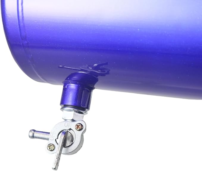 Upgraded 10x4.5" Aluminum alloy welding Gas Fuel Tank Cylinder(Premium Glossy Paint Finish Blue) For Predator 212cc 196cc/6.5HP Go Kart and Gas Mini Bike,For Coleman CT200U BT200X CT200u-ex