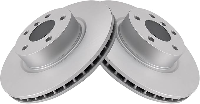 TRQ Front Brake Rotor Set Coated Compatible with 2011-2017 BMW X3 2015 X4 2016-2018 xDrive28i 2016 xDrive35i