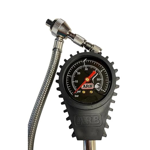 ARB ARB600A Updated Analogue Design E-Z Deflator Kit PSI/BAR Tire Pressure Gauge Rapid Air Down for 4x4 Offroad Adventures Include Recovery Gear Pouch - 2026 Launched