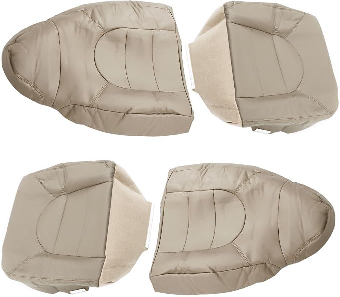 4 Pcs Driver & Passenger Seat Cover and Backrests Cover Tan Replacement for F250 F350 Lariat 1999 2000