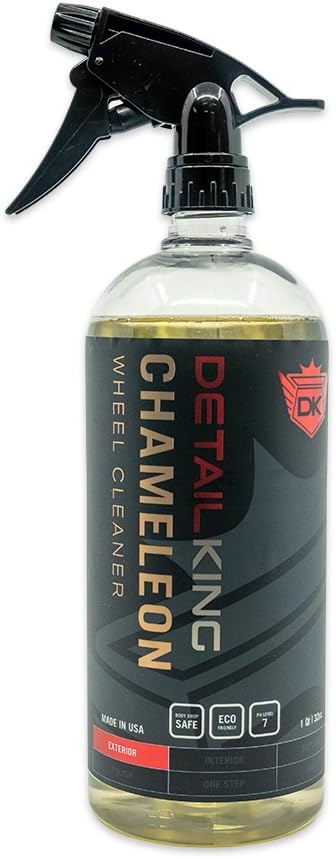 Detail King Chameleon Car Rim & Wheel Cleaner Spray for all Wheels (Aluminum, Chrome, and more) - Scrub-less - pH Balanced - Acid Free - 32 oz