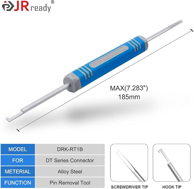 JRready DT Deutsch Connector Kit IP68 Waterproof for Car, Boat, Truck, Motorcycle, DRK-RT1B Deutsch Pin Removal Tool, Pin Socket Contact/Wedgelock Removal Tool for Deutsch DT, DTM, DTV, DRB,