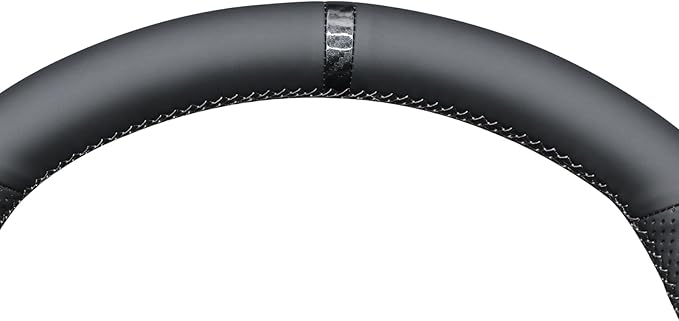MEWANT Hand-Stitched Black Steering Wheel Cover for Subaru WRX STI 2015-2021 DIY Steering Wheel Ptotector Wrap