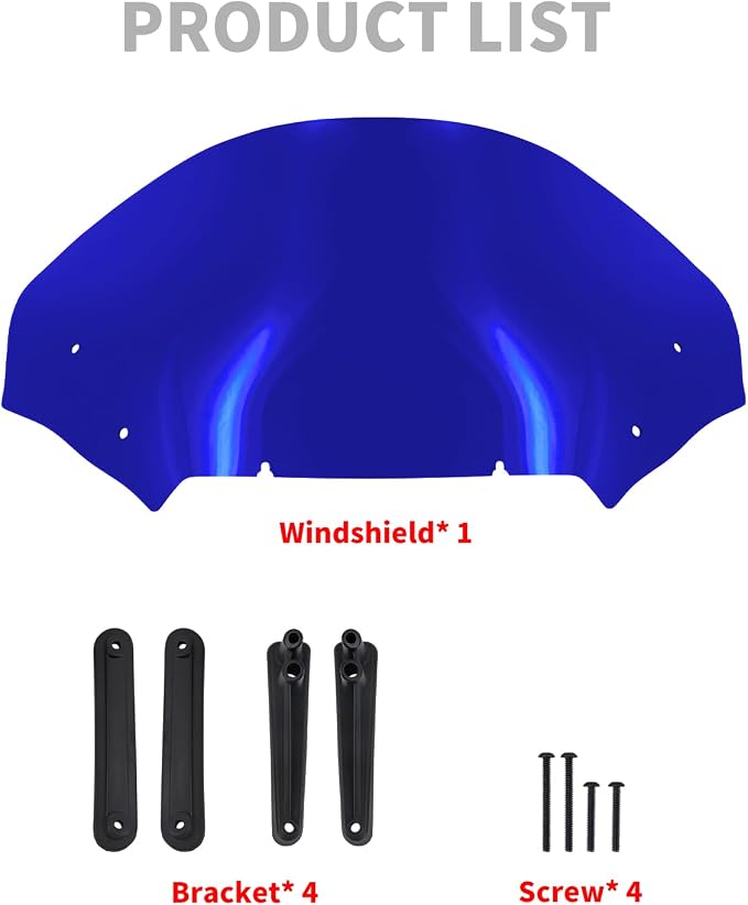 Road Glide Windshield 13.5" Wave Fairing Windscreen Cover for Harley FLTRX 2024-2025, FLTRXSE 2023-2025, FLTRXSTSE 2024-2025 Blue