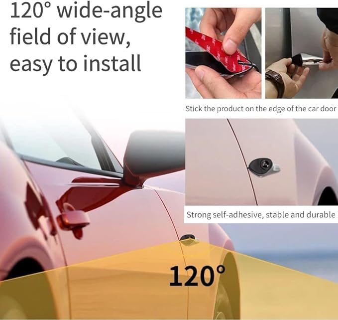 Blind Spot System for Any Car, HD Side View Security Camera, Electronic Blind Spot Rearview Camera with Rotatable Lens, 120 Wide Angle View, Paste Installation, AHD 720/1080P(2, Silver) (2, Silver)