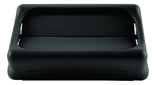 Rubbermaid Commercial Products Slim Jim Trash Can Swing Lid, Black, Plastic, Compatible with 16/23 Gallon Slim Jim Containers/Garbage Can, For Kitchens/Classrooms/Offices/Back of House