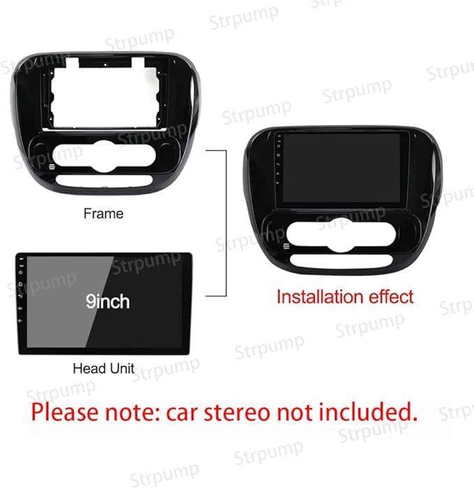 9'' Car Radio Stereo Dash Fascia Frame Bezel Panel Trim for Kia Soul 2014 15 16 17 18 19 Mount Kit A