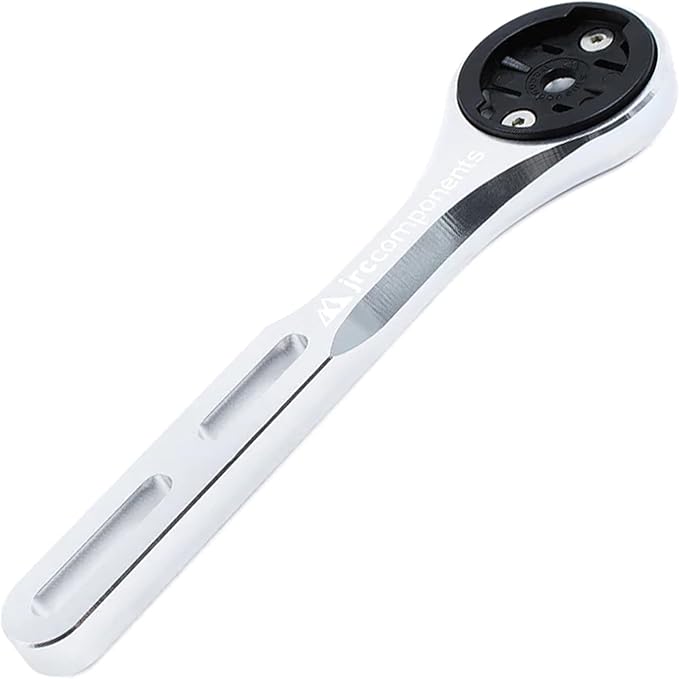 JRC Components Amplitude Underbar Computer Mount for Road & Gravel Bikes | Compatible with Garmin Edge Computers | Lightweight Aero Handlebar Mount for Bicycles (Silver)
