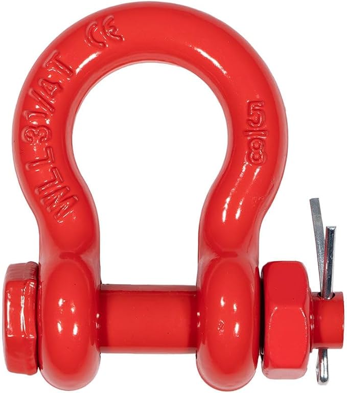 Mytee Products 5/8" Anchor Shackle Forged Carbon Steel w/Safety Screw Pin Load Limit 6,500 lbs, Double Rust Protection Heavy Duty D Ring Bolt Type Shackle for Towing, Rigging & Vehicle Recovery