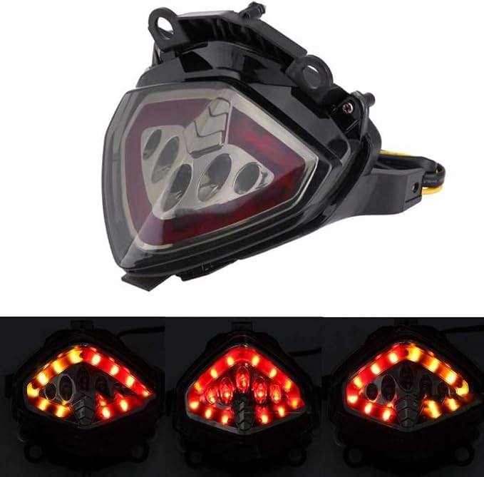 MZS Motorcycle Tail Light, LED Integrated Turn Signal Blinker Clear Compatible with CBR500R CBR 500R CB500F CB500X 2013-2015