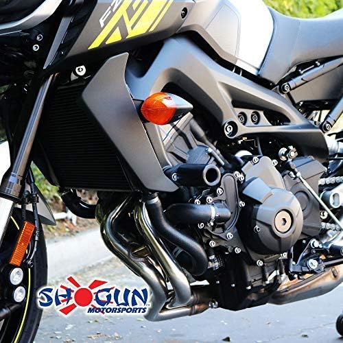 Shogun USA Made Yam MT-09 MT 09 MT09 2018 2019 2020 FZ09 FZ 09 2017 Black No Cut Frame Sliders Fits ABS & Non ABS Models - 750-6429