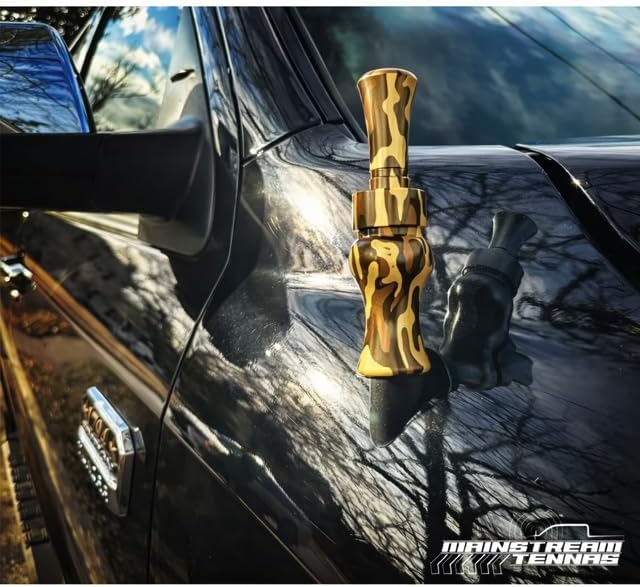 Duck Call Truck Antenna, Short 5.5 Inch Heavy Duty Anodized Aluminum Radio Antenna, Universal Kit Fits Most Trucks Including F150, F250, Clear Signal, Unique Truck Accessories and Gifts (Camo)
