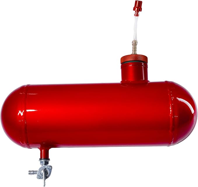 JMCHstore Side Aluminum Mini bike Gas Fuel Tank Cylinder 4x12'' for Coleman Baja Montser Mega moto Predator Hemi non 212 Engine, Massimo Axis RealTree Motovox Mototec Gas Bike, Go Kart Parts (Red)