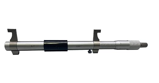 Accusize Industrial Tools 6-7'' by 0.001'' Inside Micrometer in Fitted Case, Satin Chrome Finished, Eg00-3227 | Range: 6-7", Graduation: 0.001", Accuracy: 0.00028", Resolution: 0.0001", Satin Chrome Finish