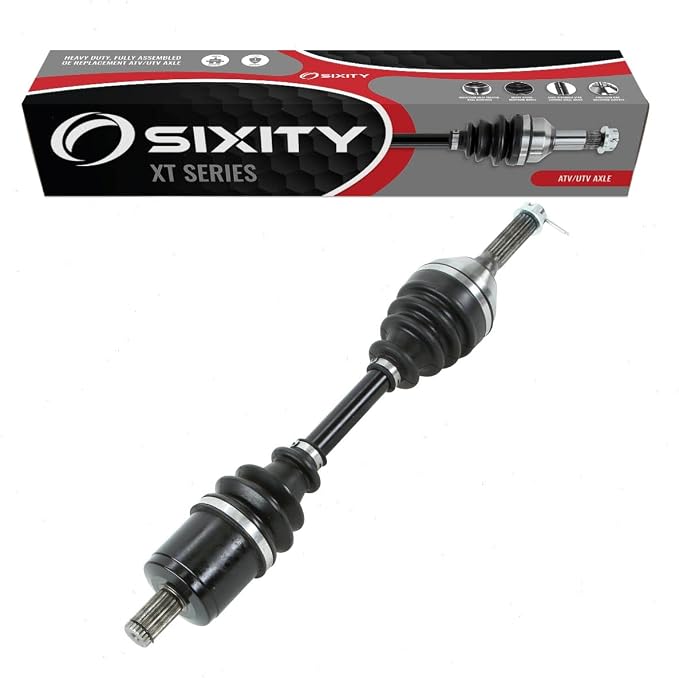 Sixity XT Front Right CV Axle for Polaris Sportsman 400 500 HO 600 2005-06 | 700 EFI 800 MV7. Complete axle assembly with a 5140 chrome steel shaft, inboard and outboard CV joints, fully assembled