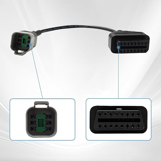 OBD2 Adapter Cable for Yanmar Diesel Vehicles 6 Pin OBD2 16Pin OBDII Car Diagnostic Connector Compatible with OBD II Diagnostic Scanner