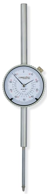 Accusize 0-2" Dial Indicator, Resolution: 0.0005", P900-S112 | 0-2" x 0.0005", AGD2 Style, Lug Back