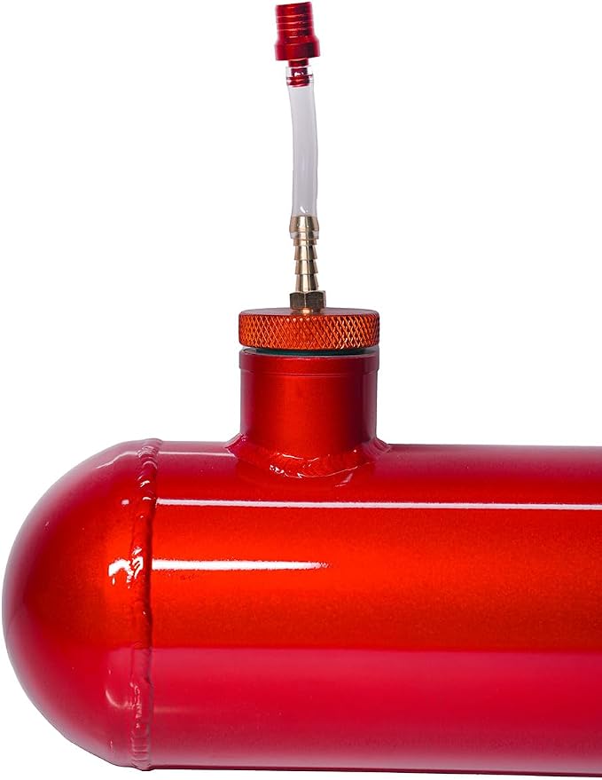 JMCHstore Side Aluminum Mini bike Gas Fuel Tank Cylinder 4x12'' for Coleman Baja Montser Mega moto Predator Hemi non 212 Engine, Massimo Axis RealTree Motovox Mototec Gas Bike, Go Kart Parts (Red)