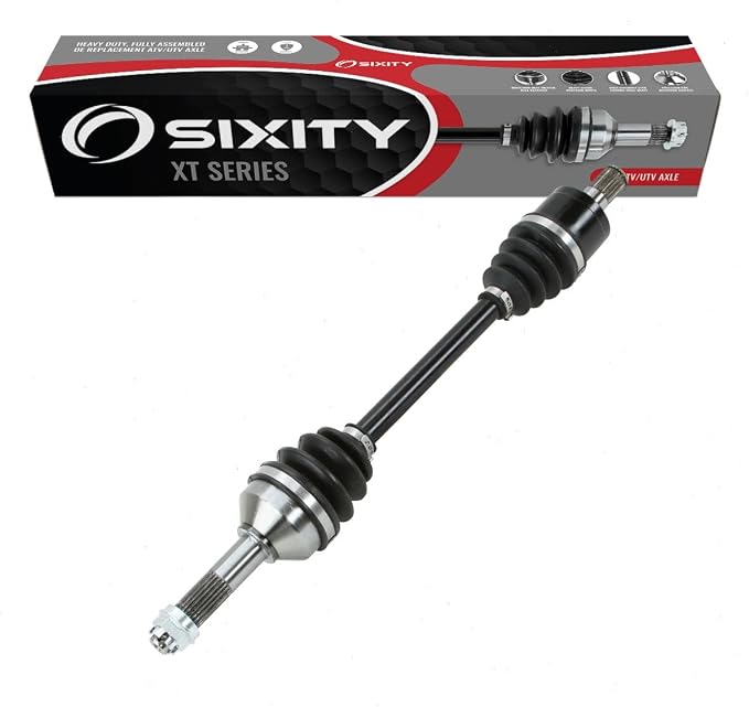 Sixity XT Rear Right CV Axle for Kawasaki KVF650 Brute Force 4x4i 2005-21 | KVF750 EPS Camo. Complete axle assembly with a 5140 chrome steel shaft, inboard and outboard CV joints, fully assembled