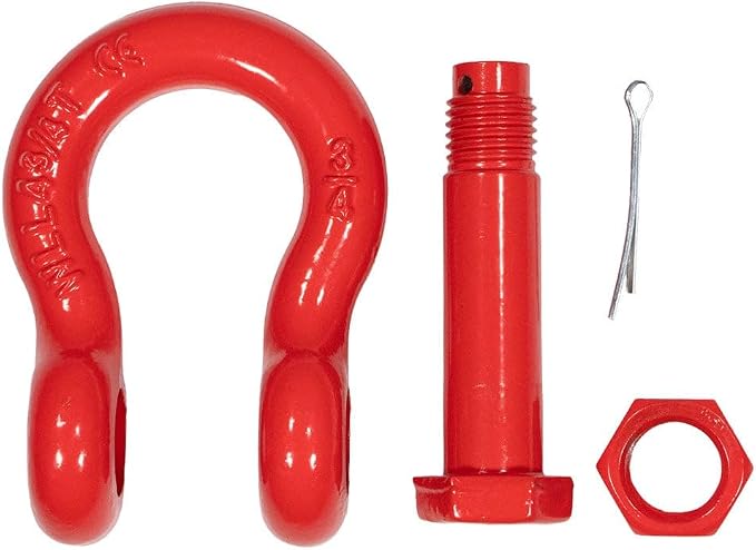 Mytee Products 8 Pack 3/4" Anchor Shackle Forged Carbon Steel w/Safety Screw Pin Load Limit 9,500 lbs, Double Rust Protection Heavy Duty D Ring Bolt Type Shackle for Towing, Rigging, Vehicle Recovery