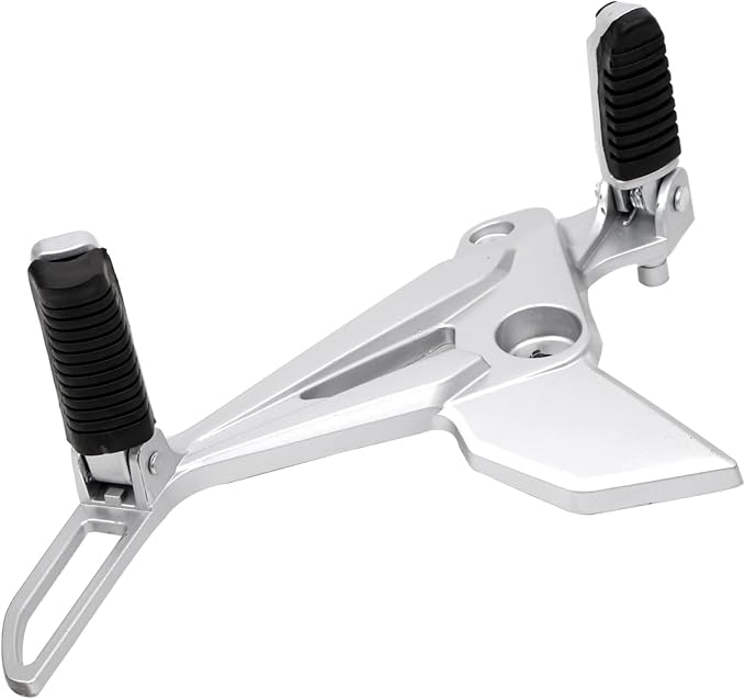 Mokuo Motorcycle Footrest Assembly,1 Pair Footpegs Kit in Alloy Aluminum Material Fit for Honda Grom Msx 2013-2016 Clone,Silver Color