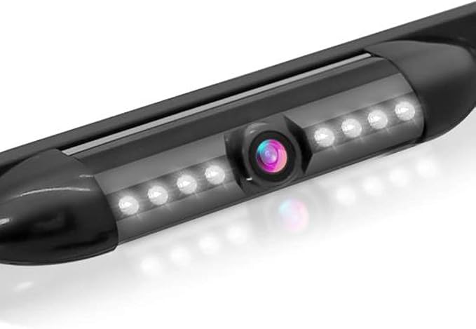 License Plate Frame Backup Camera - Built-in Distance Scale Lines Backup Parking Reverse Assist Marine Grade Waterproof IP-67 Adjustable Slim Bar Cam Night Vision w/ 420 TVL Resolution - Pyle