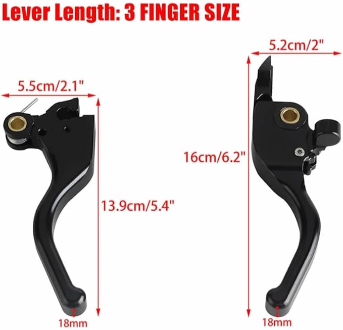 3 Finger 5.9" CNC Shorty Hand Control Lever Kit Brake Clutch Levers Fit for Harley Touring Road Glide CVO, FLTRXSE, FLTRXSTSE, FLTRX 2024-2025(Gold)