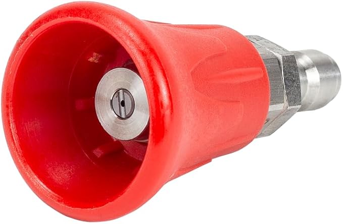 Maxshine Premium Stainless Steel Spray Nozzle Set | Universal ¼″ Quick-Connect Nozzles (15°, 25°, 40°) in Protective Rubber Housing | Durable, Leak-Free Professional Car Wash Accessory