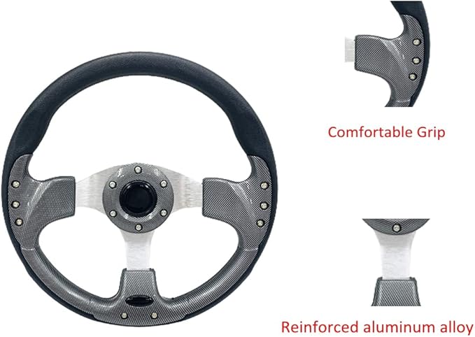 Universal 12.5"Golf Cart Steering Wheel Fit for Golf Cart Club Car DS Precedent EZGO RXV & TXT, Yamaha Steering Wheel