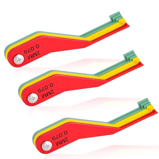 3 Pack 9-Piece Metal Brake Pad Gauge Set, Brake Gauge Measure Tool to Quickly Measure Brake Pad Wear, Brake Pad Thickness Gauge for Most Cars, Easy to Read Color Coded - 2mm to 12mm