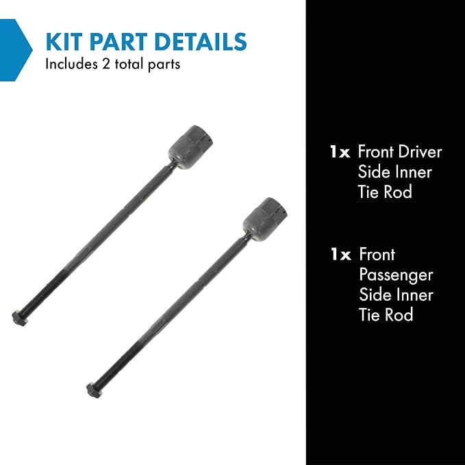 TRQ Front Inner Tie Rod Set Compatible with 1986-1997 Ford Aerostar 1994-2004 Mustang 1986-1995 Taurus 1989-1997 Thunderbird 1988-1994 Lincoln Continental 1993-1998 Mark VIII Mercury Cougar Sable